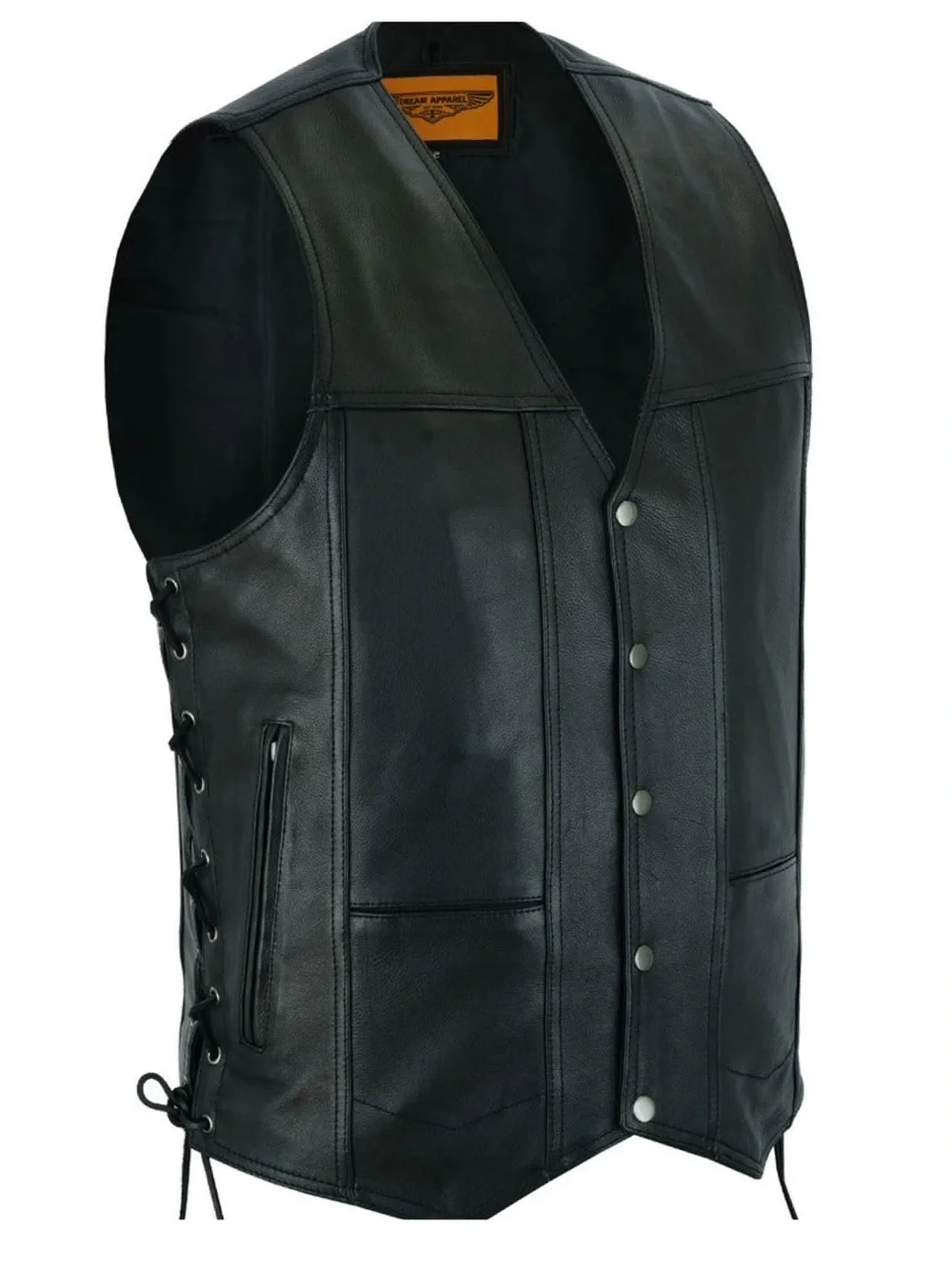 Dream Apparel/Men’s Soft Plain Naked Cowhide Leather Motorcycle Vest/SIZE: 58